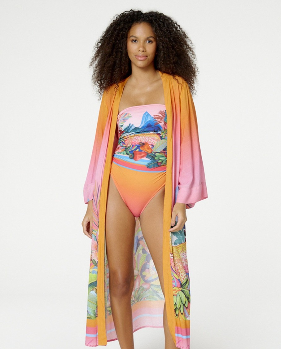 Mulher Blueman Caftans E Quimonos | Blusa Kimono Longo Dream Loc. Selvagem