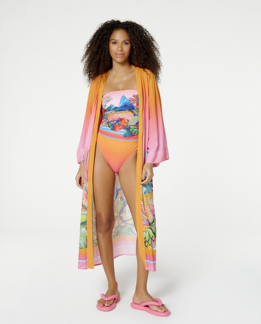 Mulher Blueman Caftans E Quimonos | Blusa Kimono Longo Dream Loc. Selvagem