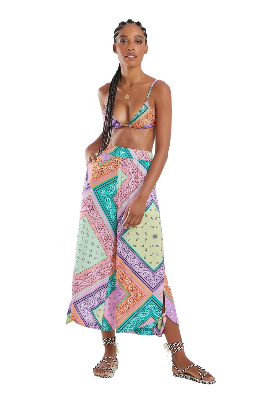 Mulher Blueman Vestidos De Praia | Elle Bandana Pantacourt