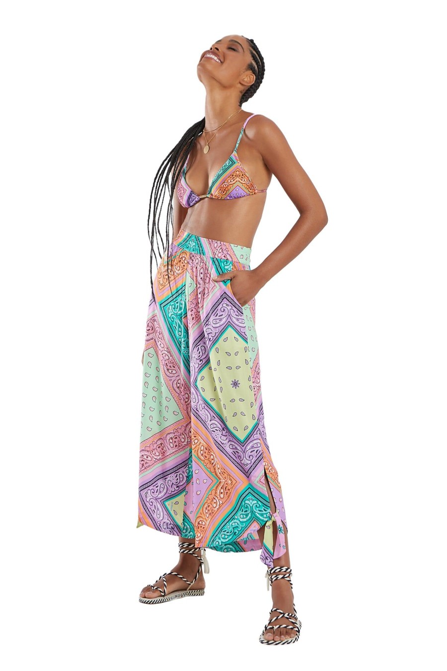 Mulher Blueman Vestidos De Praia | Elle Bandana Pantacourt