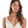 Mulher Blueman Partes De Cima De Biquini | Top Bordado Rechilieu Off White