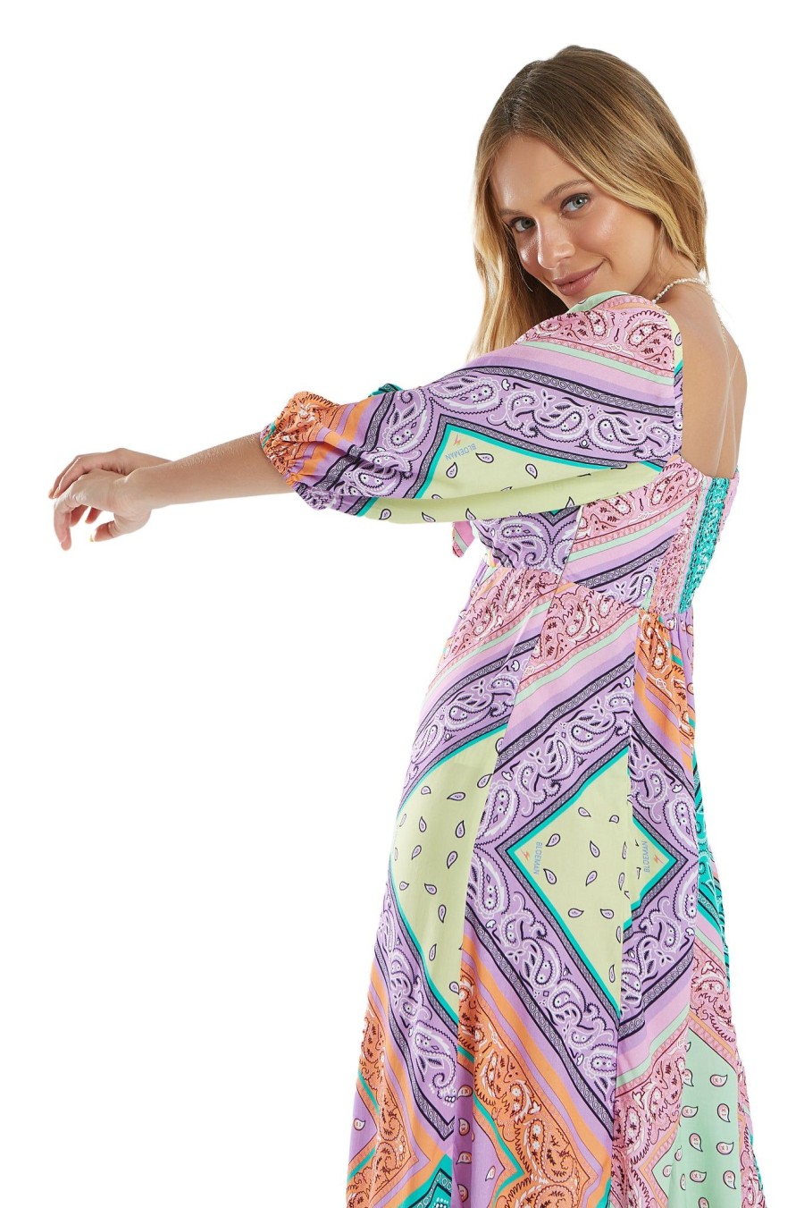 Mulher Blueman Vestidos De Praia | Bahamas Bandana Midi Dress